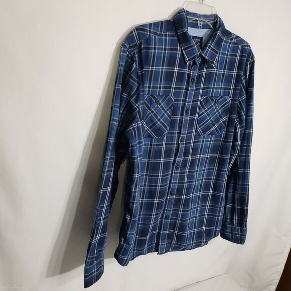 American Eagle Outfitters Mens Shirt Large Button Athletic Fit Plaid Pockets L/S - Picture 5 of 9